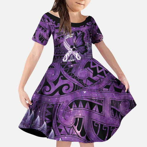 Lupus Awareness Month New Zealand Family Matching Short Sleeve Bodycon Dress and Hawaiian Shirt Be Strong Warrior Maori Silver Fern