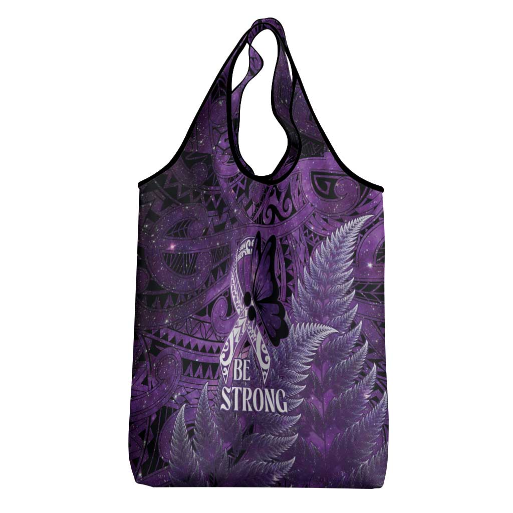 Lupus Awareness Month New Zealand Grocery Bag Be Strong Warrior Maori Silver Fern