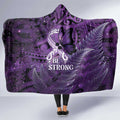 Lupus Awareness Month New Zealand Hooded Blanket Be Strong Warrior Maori Silver Fern
