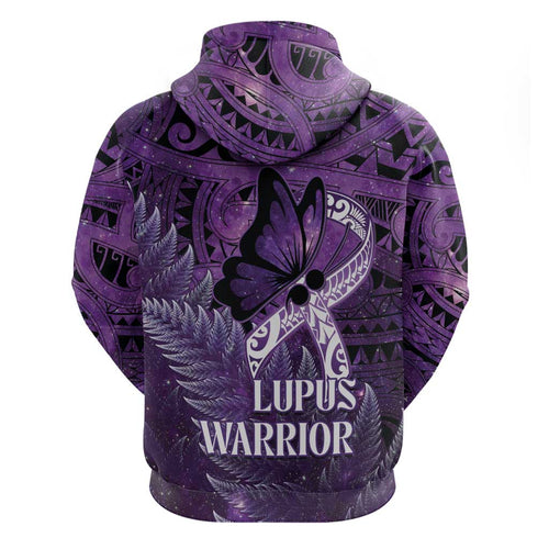 Lupus Awareness Month New Zealand Hoodie Be Strong Warrior Maori Silver Fern