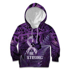 Lupus Awareness Month New Zealand Kid Hoodie Be Strong Warrior Maori Silver Fern
