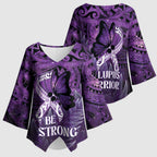 Lupus Awareness Month New Zealand Kimono Sleeve Blouse Be Strong Warrior Maori Silver Fern