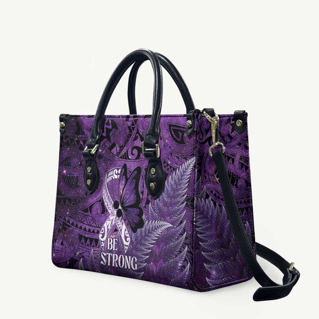 Lupus Awareness Month New Zealand Leather Bag Be Strong Warrior Maori Silver Fern