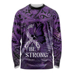 Lupus Awareness Month New Zealand Long Sleeve Shirt Be Strong Warrior Maori Silver Fern