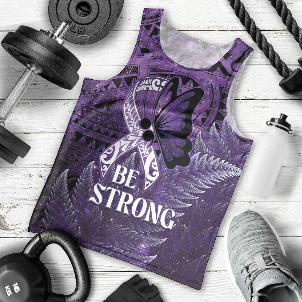 Lupus Awareness Month New Zealand Men Tank Top Be Strong Warrior Maori Silver Fern