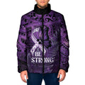 Lupus Awareness Month New Zealand Padded Jacket Be Strong Warrior Maori Silver Fern