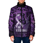 Lupus Awareness Month New Zealand Padded Jacket Be Strong Warrior Maori Silver Fern