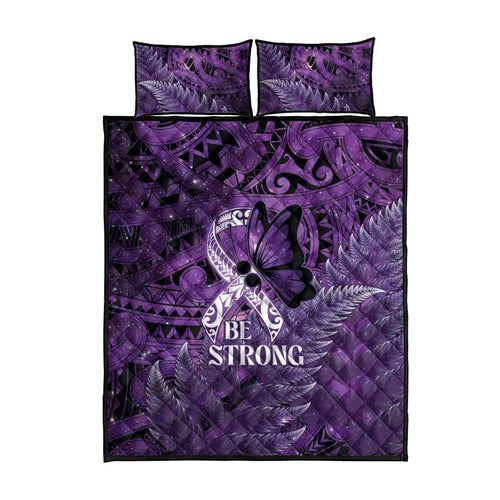 Lupus Awareness Month New Zealand Quilt Bed Set Be Strong Warrior Maori Silver Fern