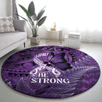 Lupus Awareness Month New Zealand Round Carpet Be Strong Warrior Maori Silver Fern