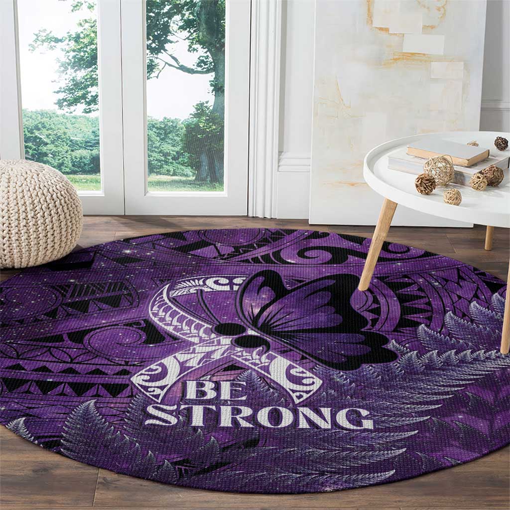 Lupus Awareness Month New Zealand Round Carpet Be Strong Warrior Maori Silver Fern