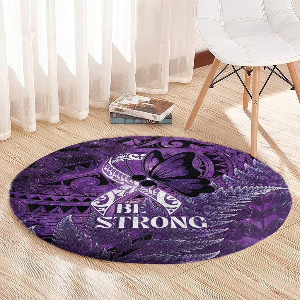 Lupus Awareness Month New Zealand Round Carpet Be Strong Warrior Maori Silver Fern