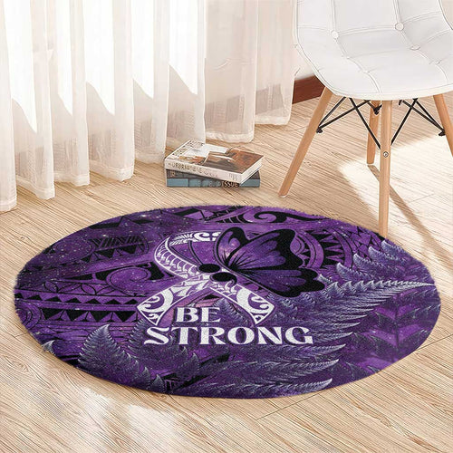 Lupus Awareness Month New Zealand Round Carpet Be Strong Warrior Maori Silver Fern