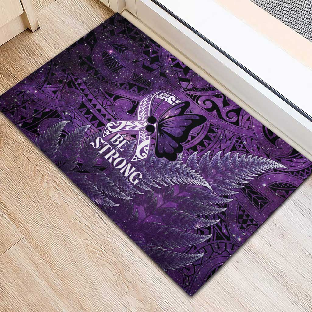 Lupus Awareness Month New Zealand Rubber Doormat Be Strong Warrior Maori Silver Fern