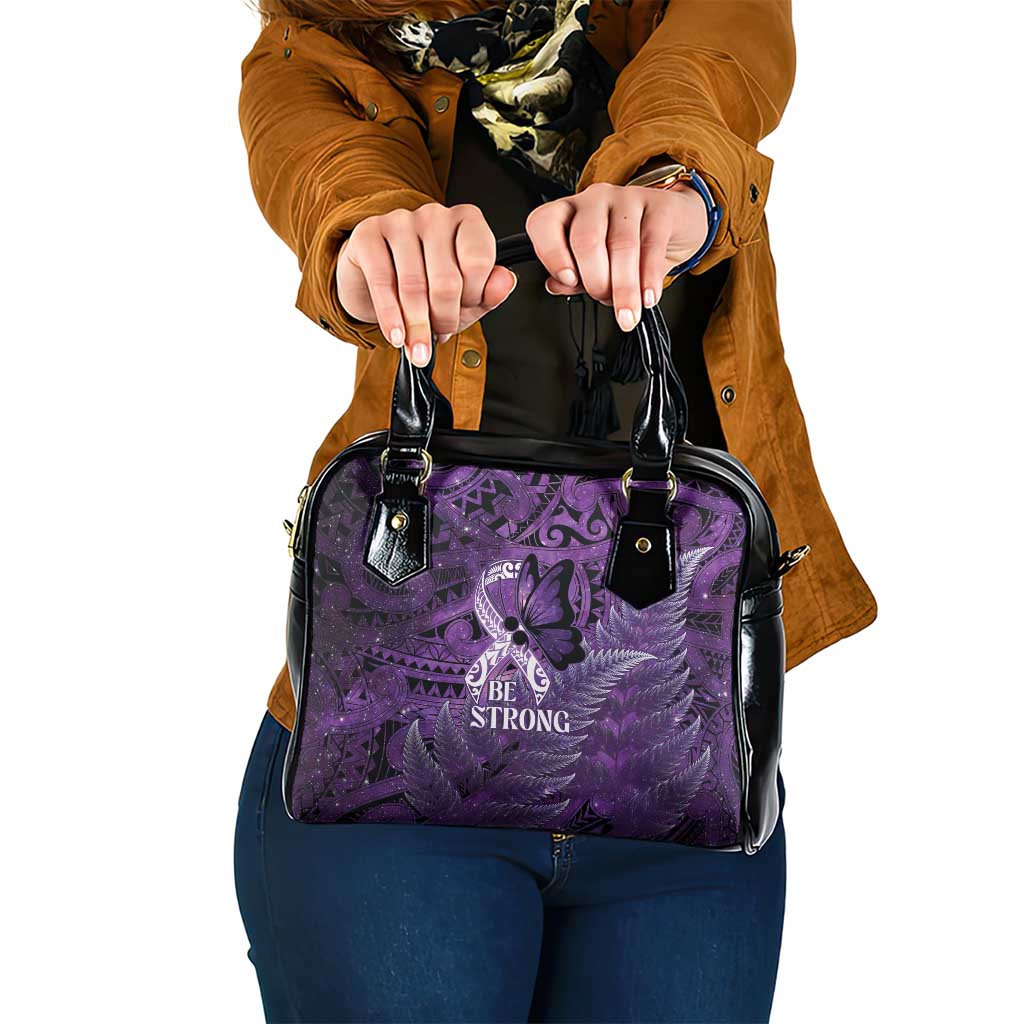 Lupus Awareness Month New Zealand Shoulder Handbag Be Strong Warrior Maori Silver Fern