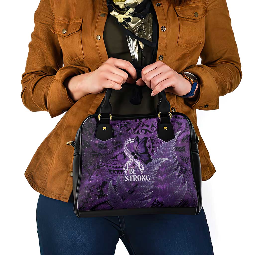 Lupus Awareness Month New Zealand Shoulder Handbag Be Strong Warrior Maori Silver Fern