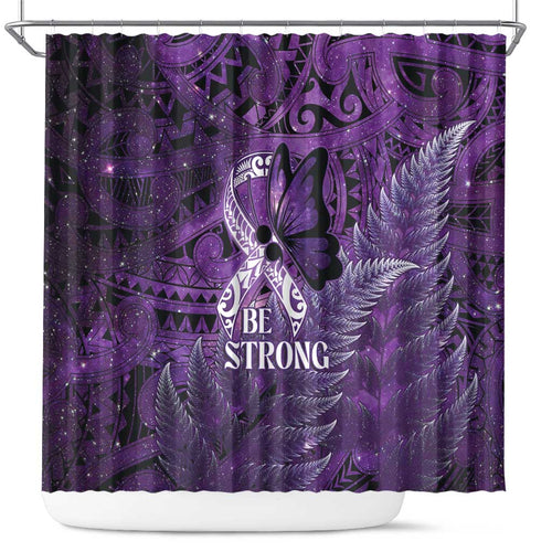Lupus Awareness Month New Zealand Shower Curtain Be Strong Warrior Maori Silver Fern