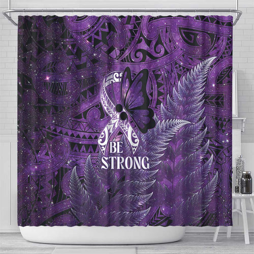 Lupus Awareness Month New Zealand Shower Curtain Be Strong Warrior Maori Silver Fern
