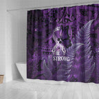 Lupus Awareness Month New Zealand Shower Curtain Be Strong Warrior Maori Silver Fern