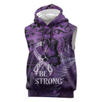 Lupus Awareness Month New Zealand Sleeveless Hoodie Be Strong Warrior Maori Silver Fern