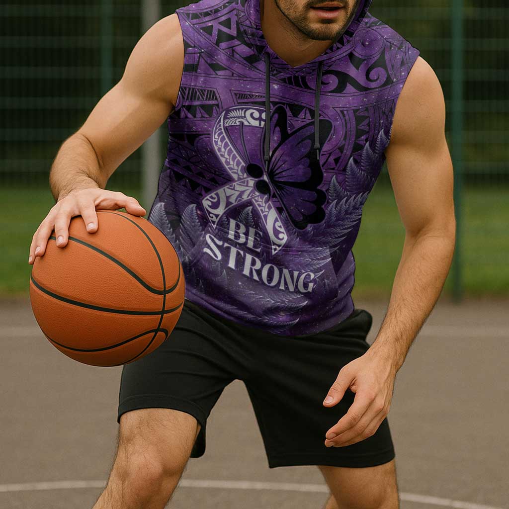 Lupus Awareness Month New Zealand Sleeveless Hoodie Be Strong Warrior Maori Silver Fern