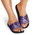 Lupus Awareness Month New Zealand Slide Sandals Be Strong Warrior Maori Silver Fern