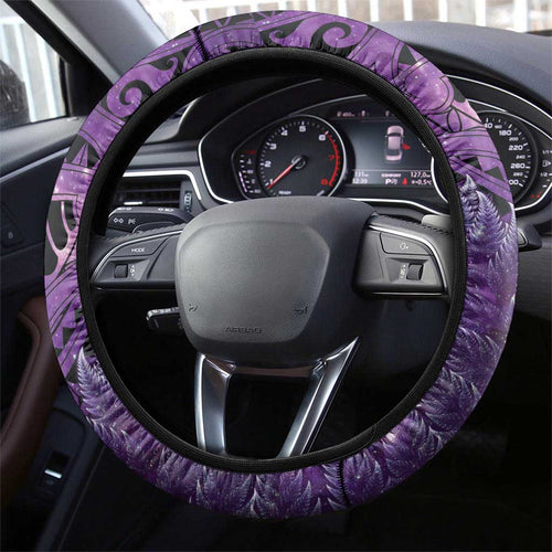 Lupus Awareness Month New Zealand Steering Wheel Cover Be Strong Warrior Maori Silver Fern