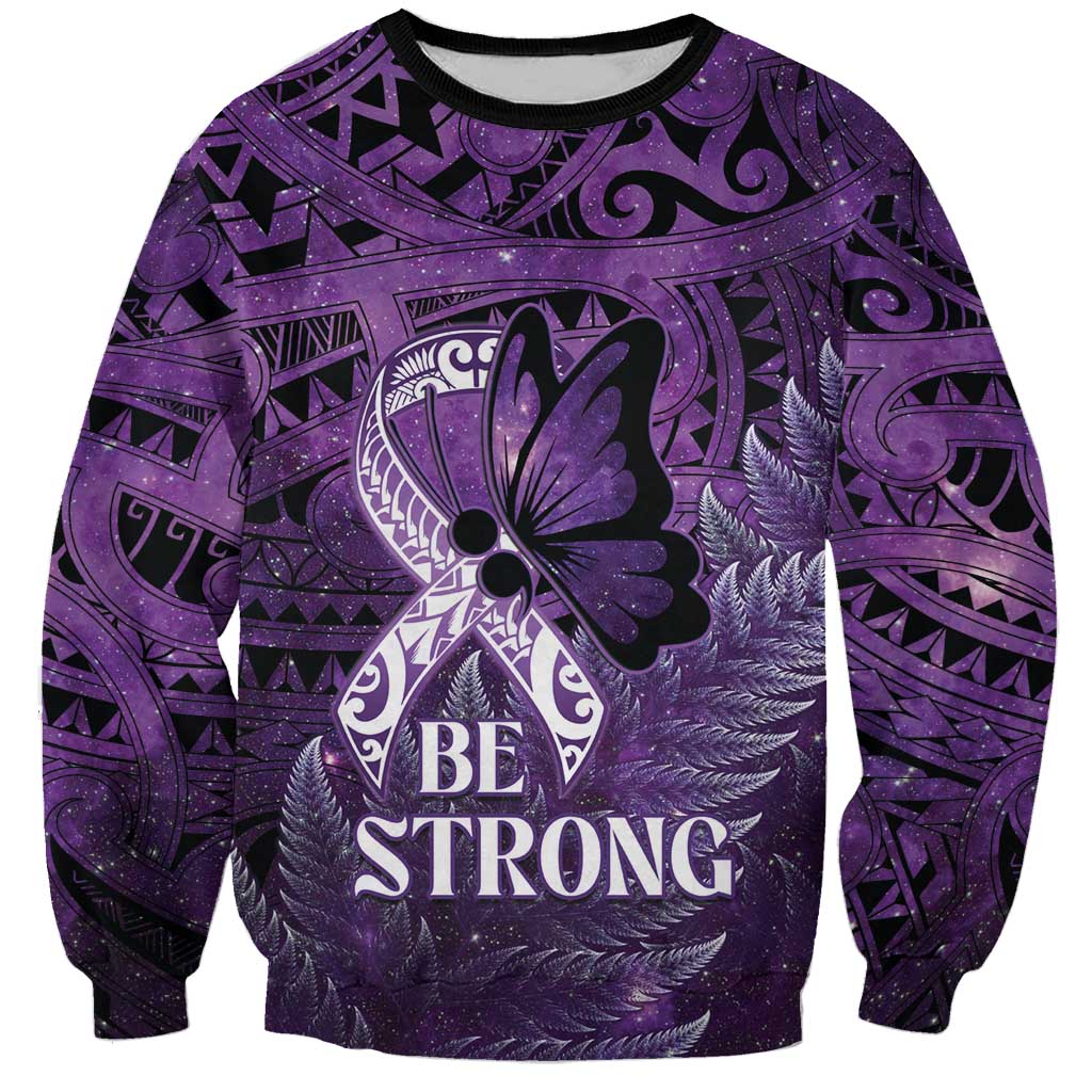 Lupus Awareness Month New Zealand Sweatshirt Be Strong Warrior Maori Silver Fern
