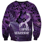 Lupus Awareness Month New Zealand Sweatshirt Be Strong Warrior Maori Silver Fern