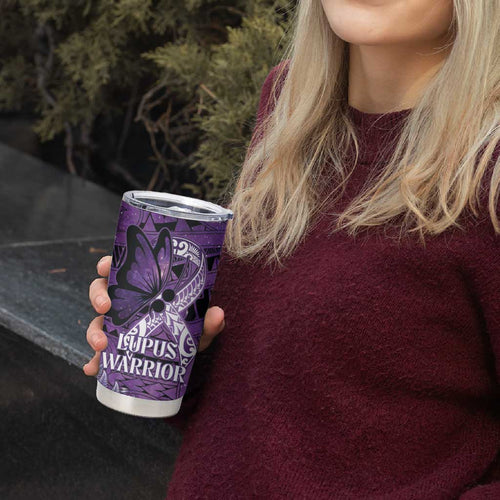 Lupus Awareness Month New Zealand Tumbler Cup Be Strong Warrior Maori Silver Fern