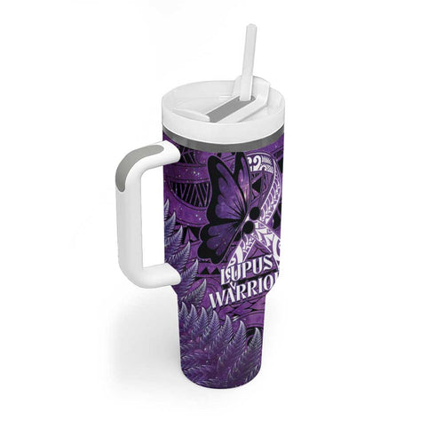 Lupus Awareness Month New Zealand Tumbler With Handle Be Strong Warrior Maori Silver Fern