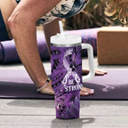Lupus Awareness Month New Zealand Tumbler With Handle Be Strong Warrior Maori Silver Fern