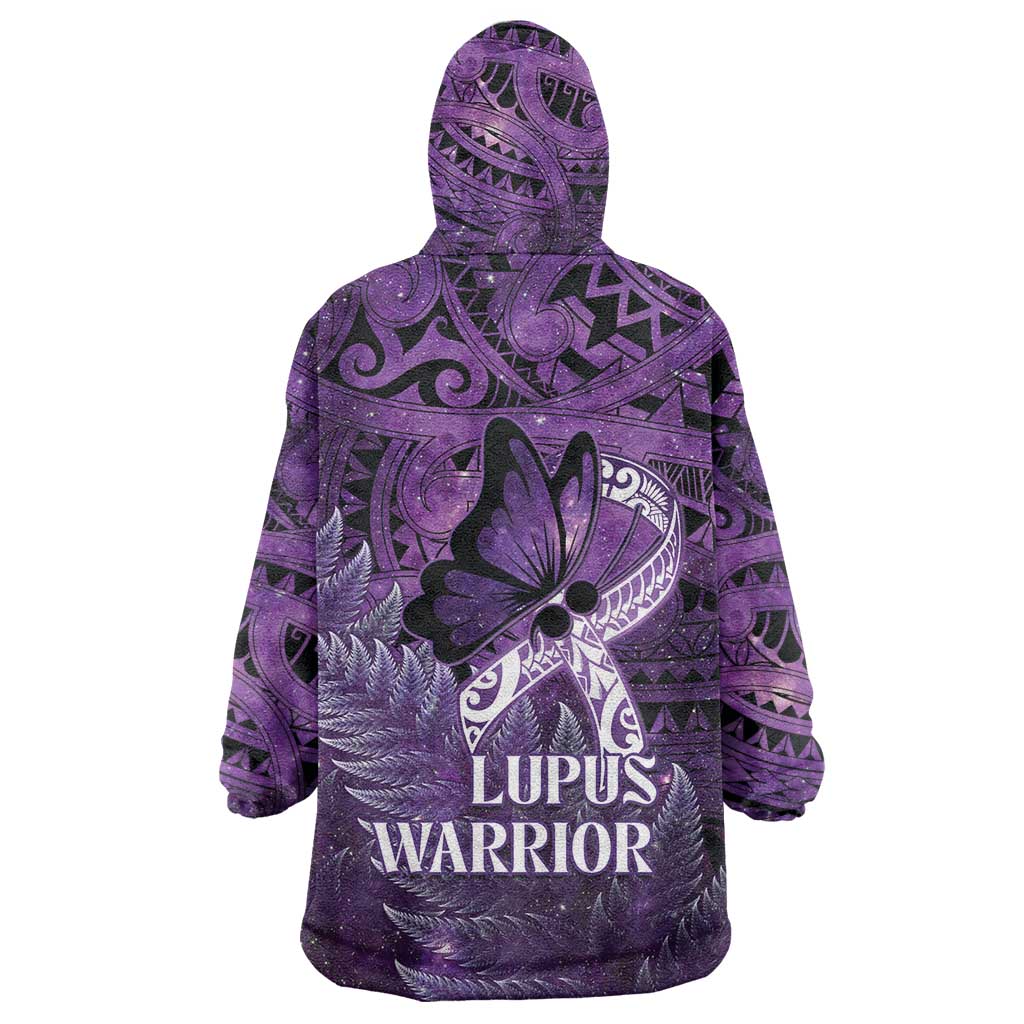 Lupus Awareness Month New Zealand Wearable Blanket Hoodie Be Strong Warrior Maori Silver Fern