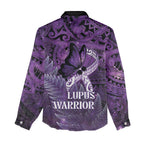 Lupus Awareness Month New Zealand Women Casual Shirt Be Strong Warrior Maori Silver Fern