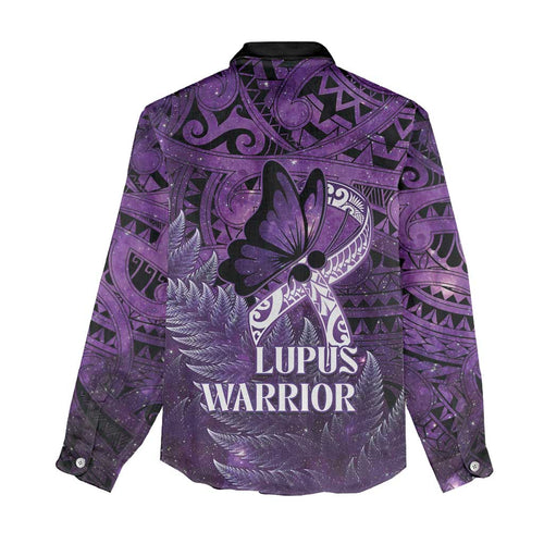 Lupus Awareness Month New Zealand Women Casual Shirt Be Strong Warrior Maori Silver Fern