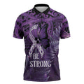 Lupus Awareness Month New Zealand Zipper Polo Shirt Be Strong Warrior Maori Silver Fern