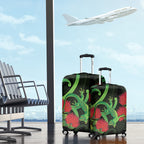 New Zealand Gecko Luggage Cover Aotearoa Maori With Pohutukawa Flowers