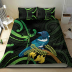 New Zealand Tui Bird Bedding Set Aotearoa Maori With Kowhai Flowers
