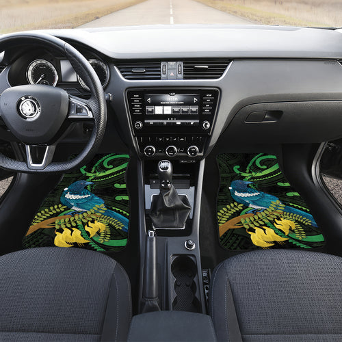 New Zealand Tui Bird Car Mats Aotearoa Maori With Kowhai Flowers