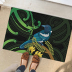 New Zealand Tui Bird Rubber Doormat Aotearoa Maori With Kowhai Flowers