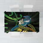 New Zealand Tui Bird Tablecloth Aotearoa Maori With Kowhai Flowers