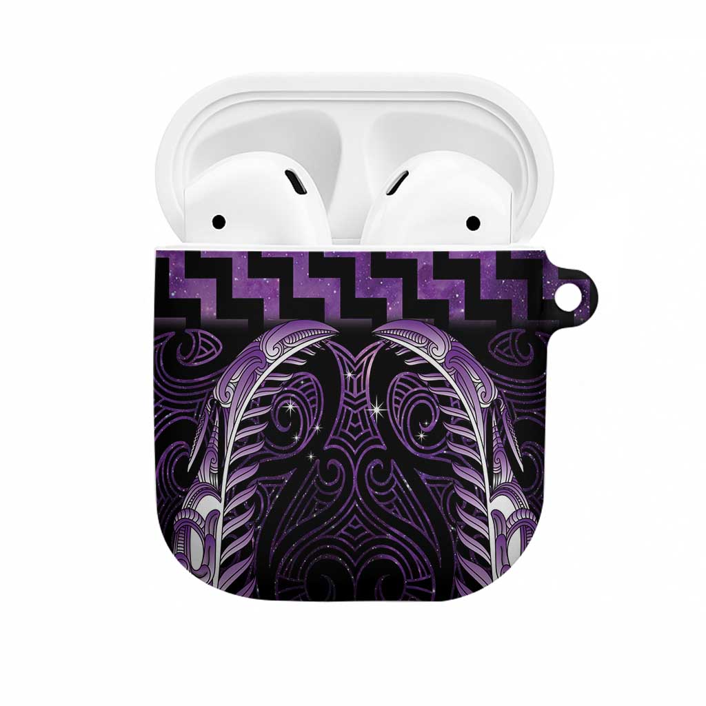 Purple Matariki New Zealand AirPods Case Maori Poutama Galaxy Vibes - Aussie Hoodie