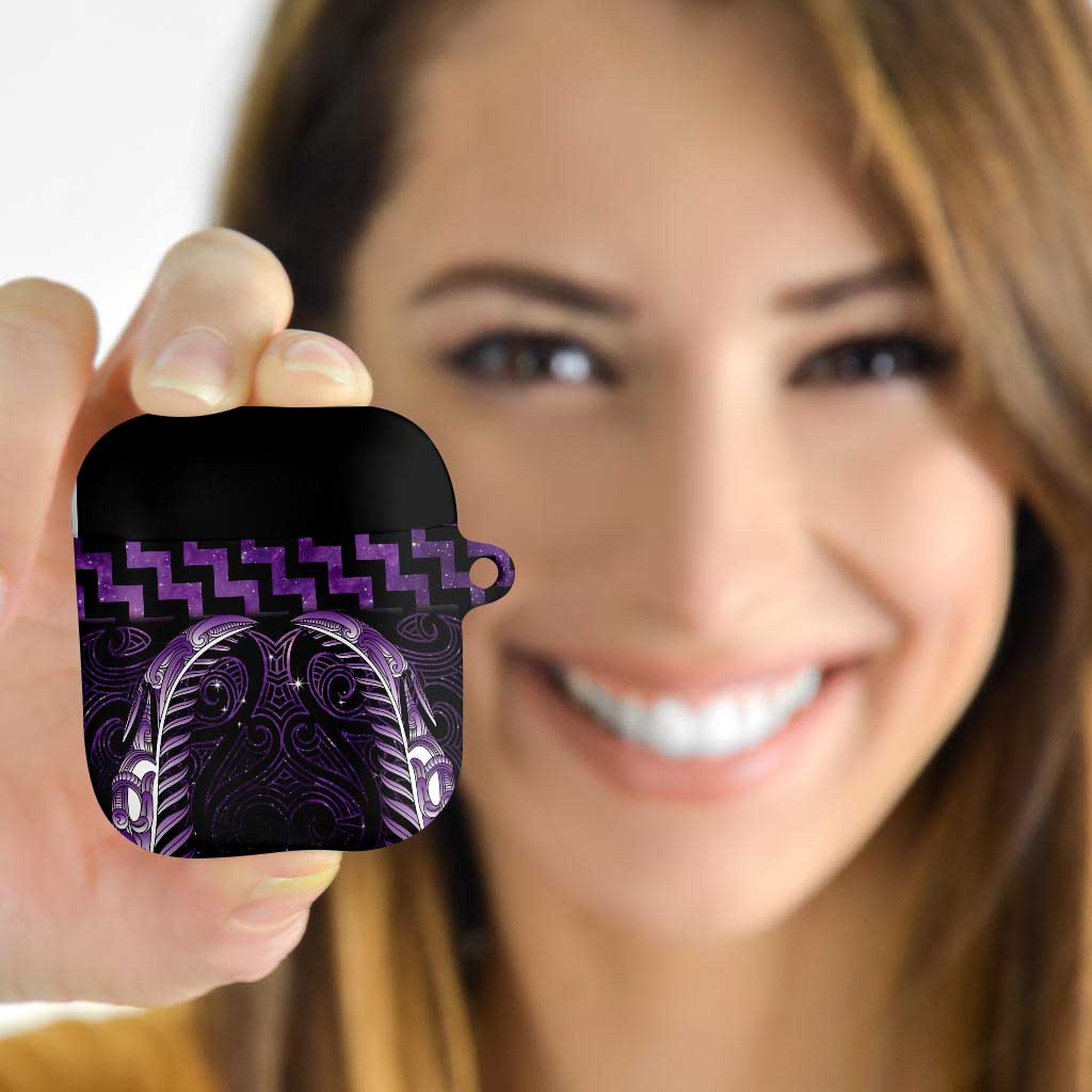Purple Matariki New Zealand AirPods Case Maori Poutama Galaxy Vibes - Aussie Hoodie