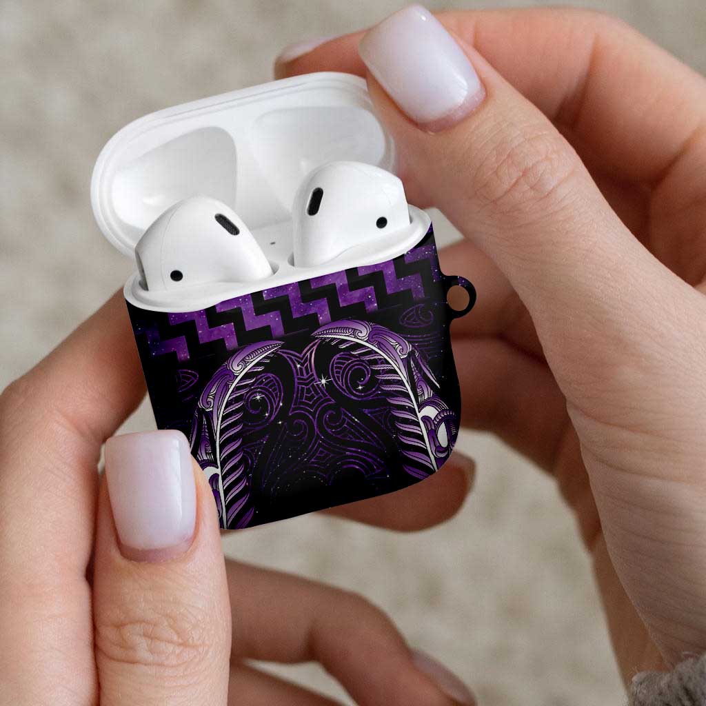 Purple Matariki New Zealand AirPods Case Maori Poutama Galaxy Vibes - Aussie Hoodie