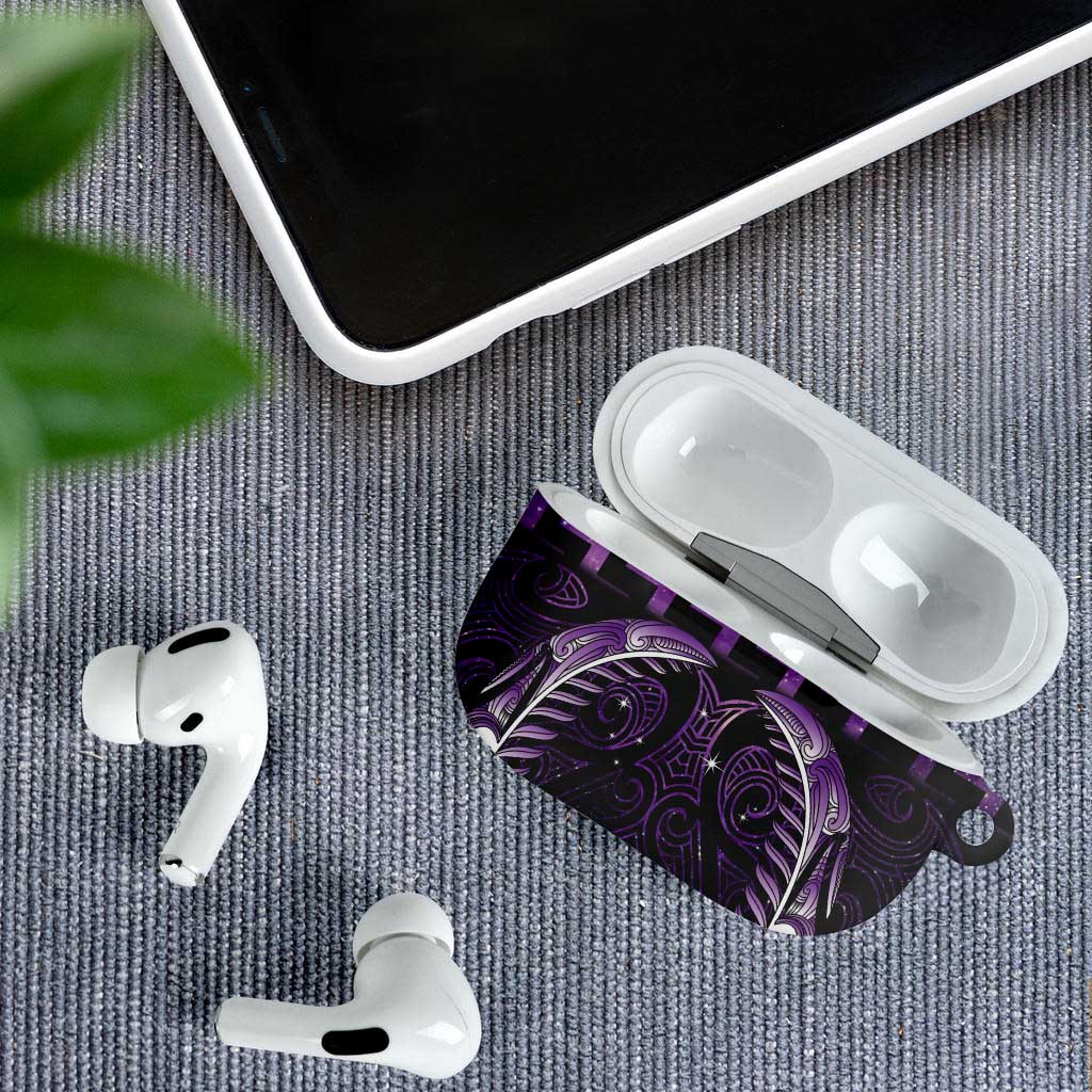 Purple Matariki New Zealand AirPods Case Maori Poutama Galaxy Vibes - Aussie Hoodie