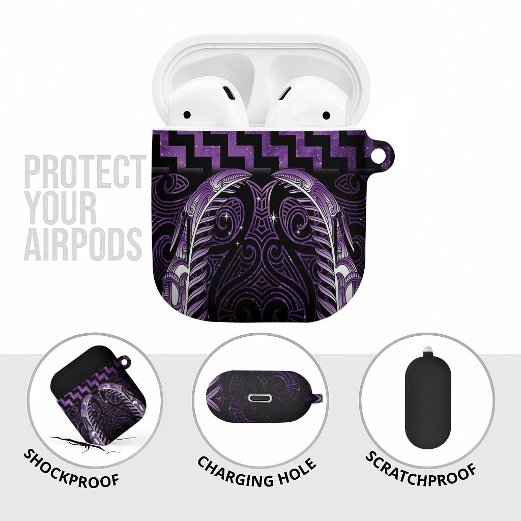 Purple Matariki New Zealand AirPods Case Maori Poutama Galaxy Vibes - Aussie Hoodie