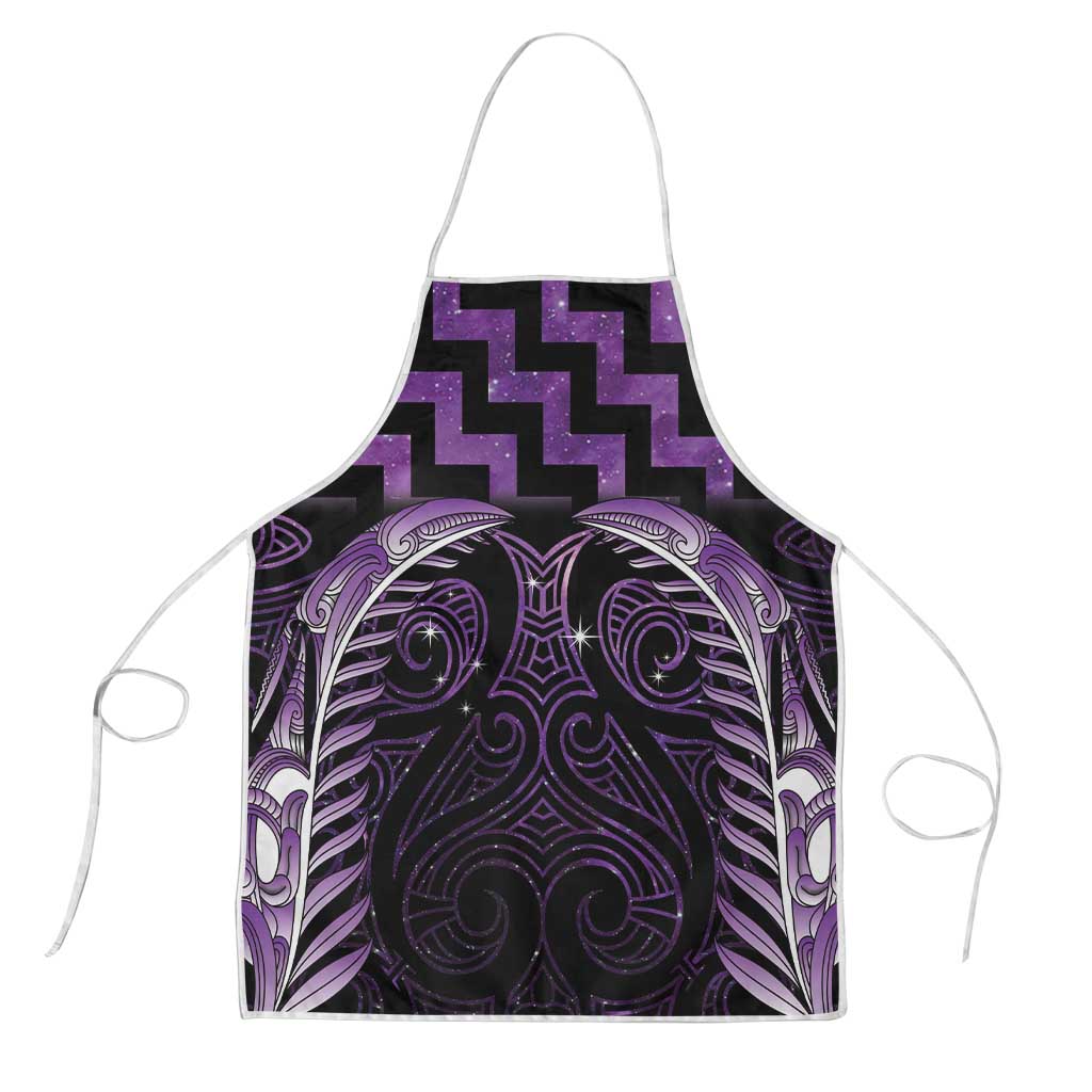 Purple Matariki New Zealand Apron Maori Poutama Galaxy Vibes - Aussie Hoodie