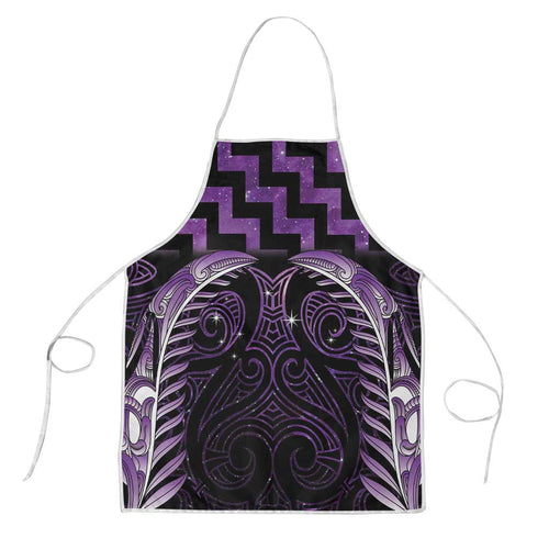 Purple Matariki New Zealand Apron Maori Poutama Galaxy Vibes - Aussie Hoodie
