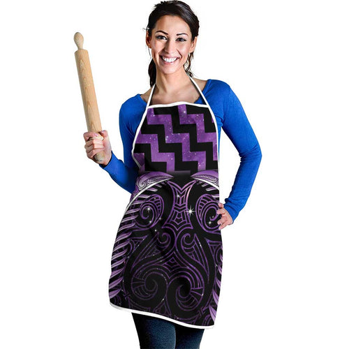 Purple Matariki New Zealand Apron Maori Poutama Galaxy Vibes - Aussie Hoodie