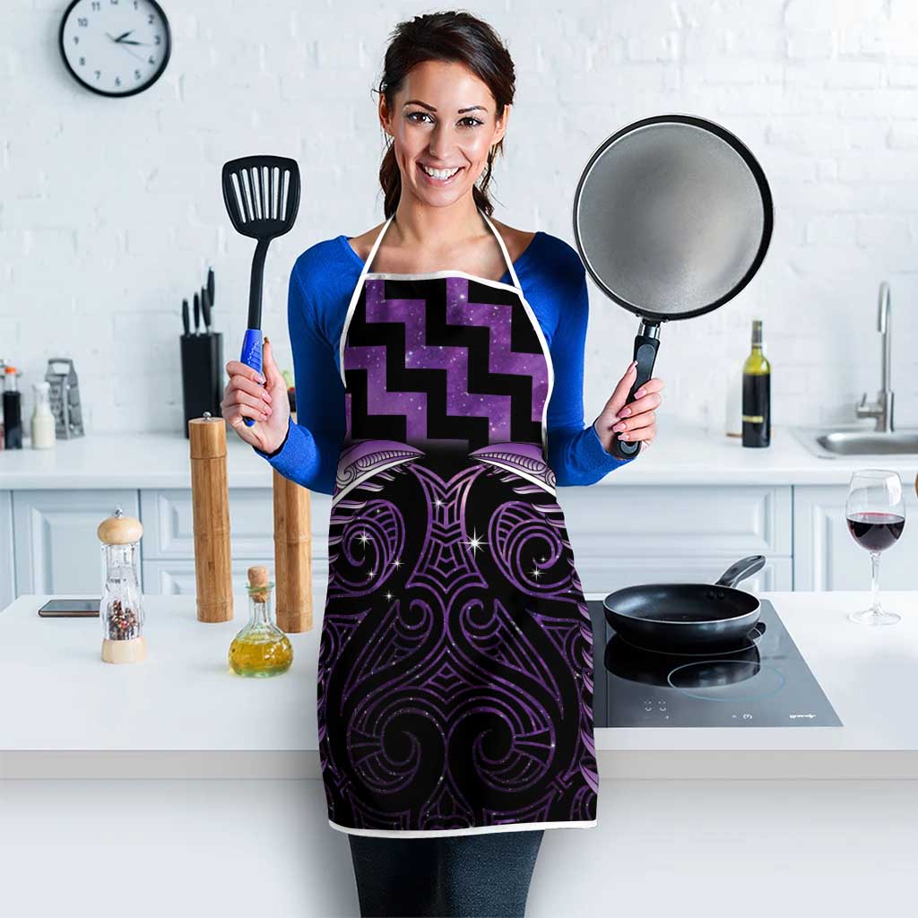 Purple Matariki New Zealand Apron Maori Poutama Galaxy Vibes - Aussie Hoodie