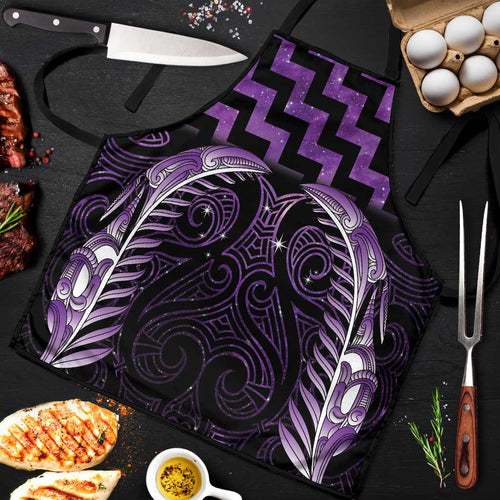 Purple Matariki New Zealand Apron Maori Poutama Galaxy Vibes - Aussie Hoodie